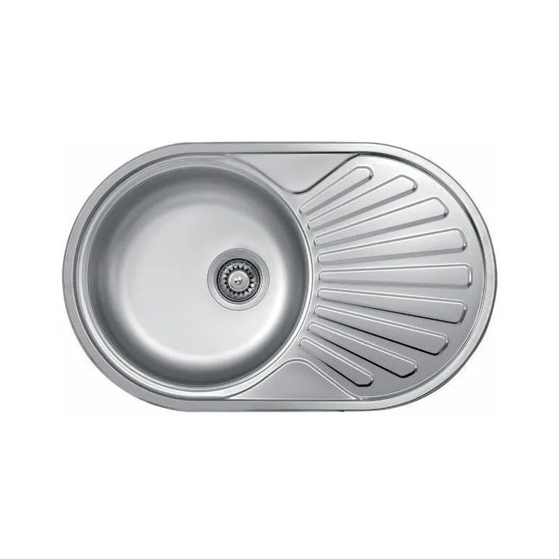 Special Round 830 LIX830SACRD Lavello in acciaio Inox 1 Vasca con gocciolatoio satinato 830x435 mm - Elleci