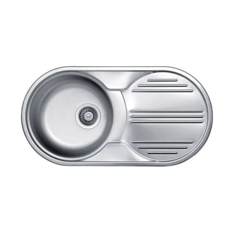 Special Round 830 LIX830SACRD Lavello in acciaio Inox 1 Vasca con gocciolatoio satinato 830x435 mm - Elleci