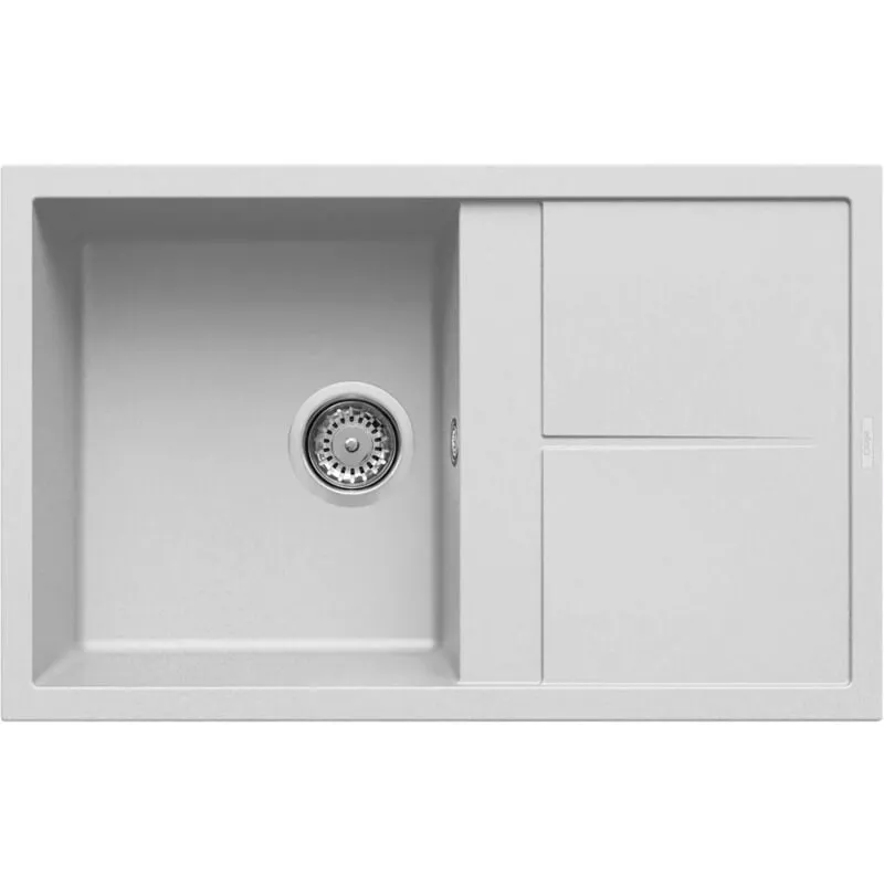 Lavello unico 300 79X50 1 vasca + gocciolatoio bianco 68