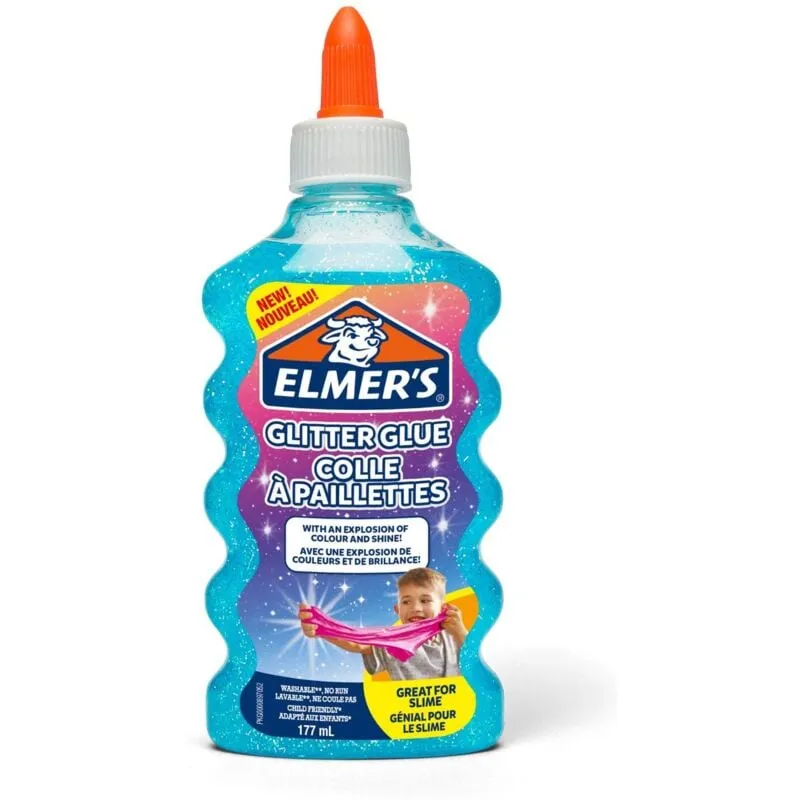 Elmer's - colla magica con glitter blu per slime 177 ml