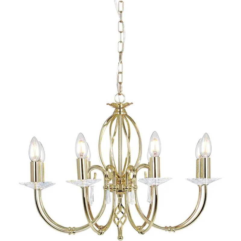 Elstead - Lampadario Classico Aegean Acciaio Ottone Lucido 8 Luci E14