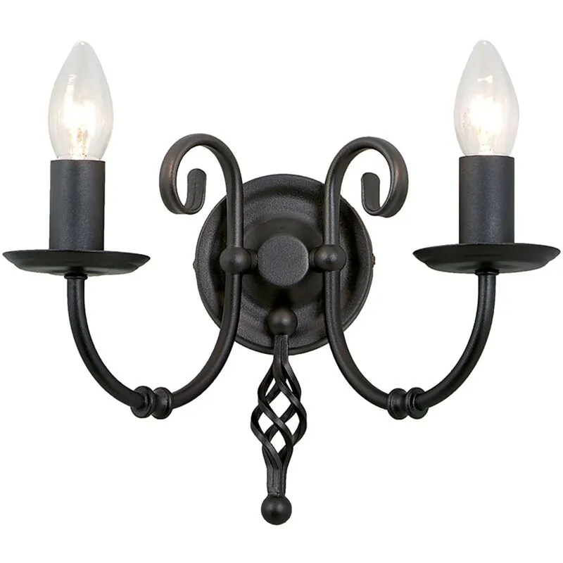 Applique Classica Artisan Acciaio Nero 2 Luci E14