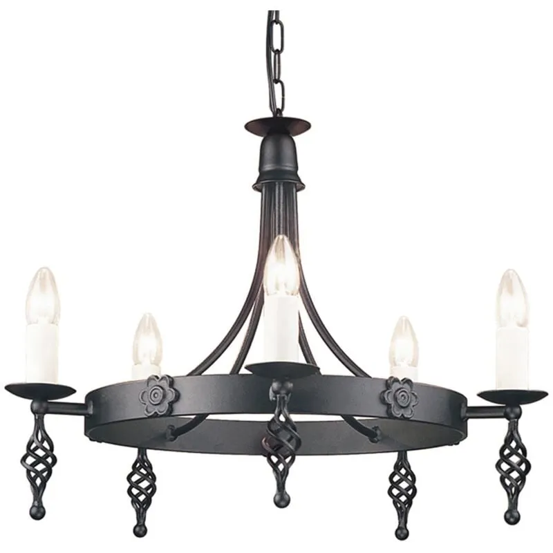 Elstead - Lampadario Classico Belfry Acciaio Nero 5 Luci E14