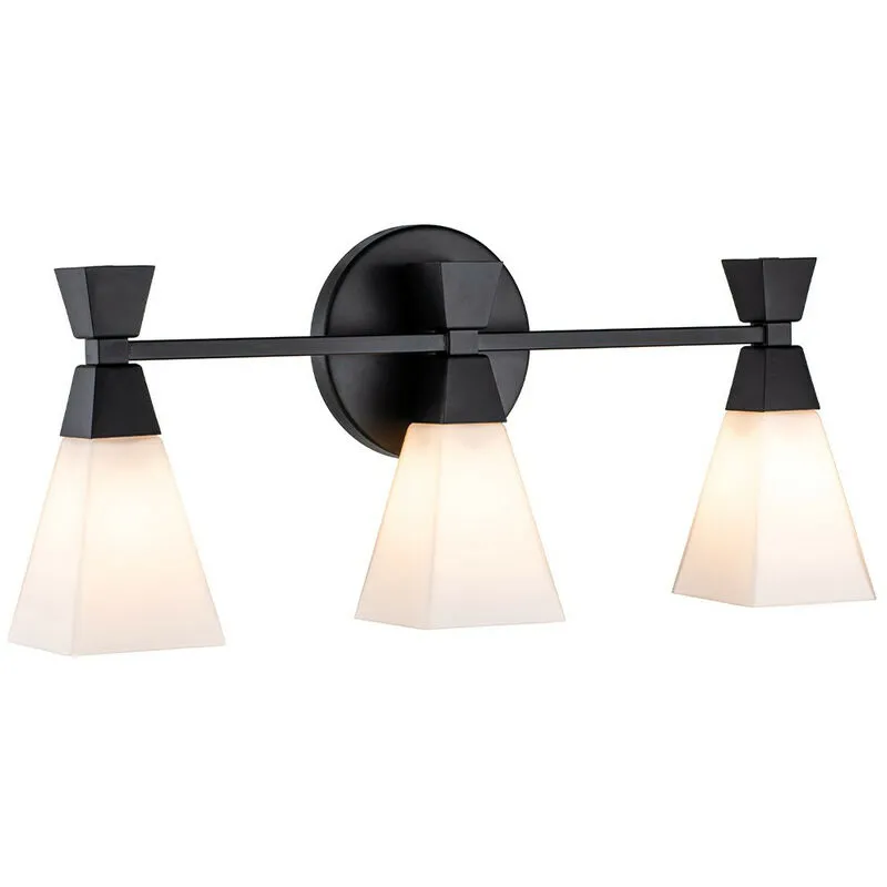 Bowtie Lampada da parete per bagno a 3 luci, nero opaco IP44 - Elstead