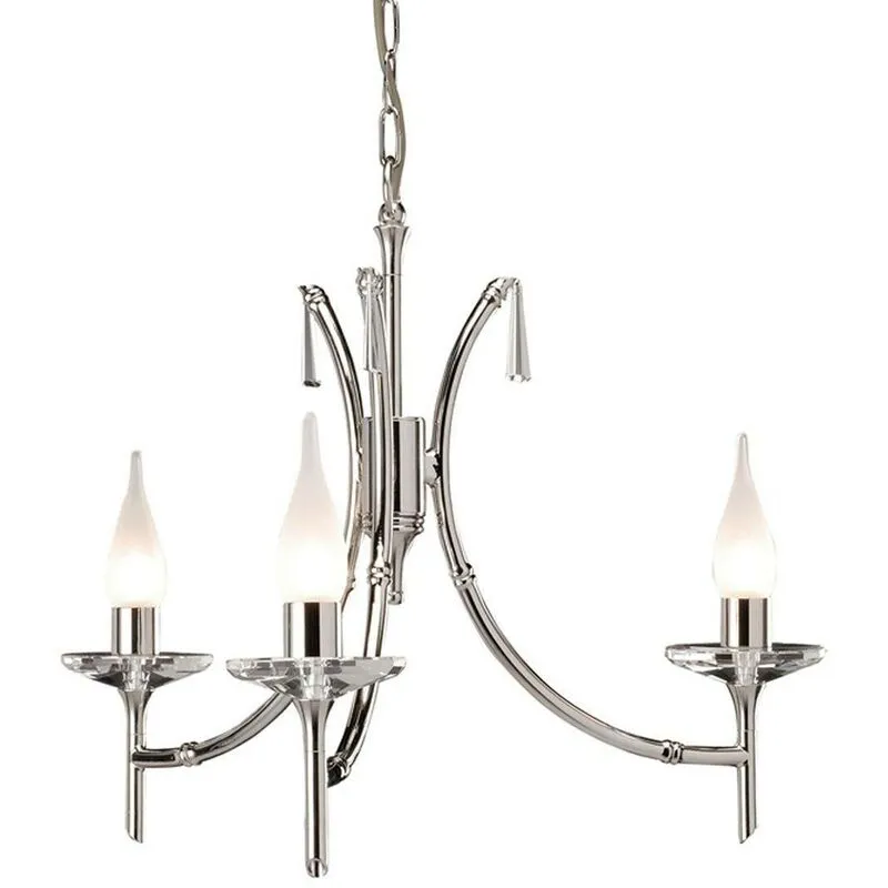 Brightwell - Lampadario 3 Luci Finitura Nickel Lucido, G9 - Elstead