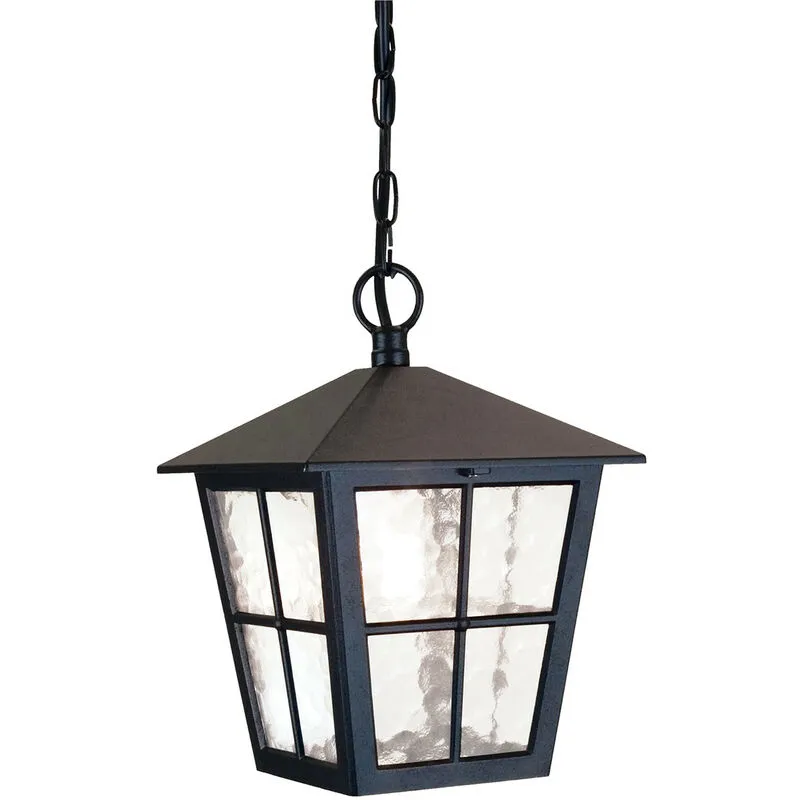 Canterbury - Lanterna da parete per esterni 1 luce con luce nera IP43, attacco E27 - Elstead