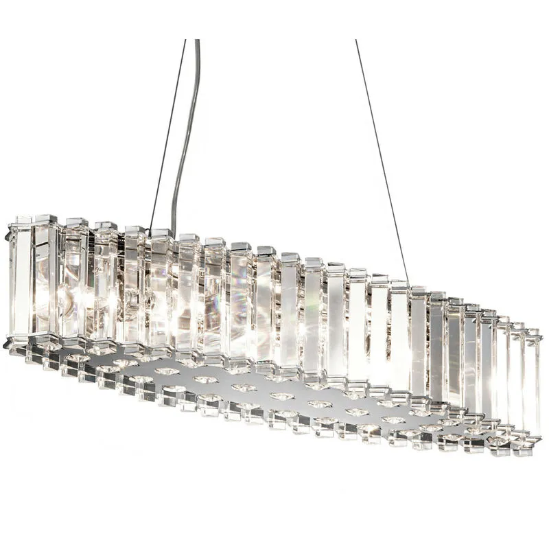 Elstead - Crystal Skye - Lampadario a 8 luci con barra a isola, cromo chiaro, cristallo, G9