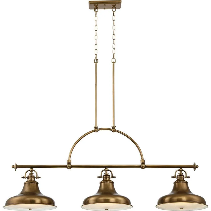 Elstead Emery - Lampadario a sospensione a 3 luci in ottone anticato, E27