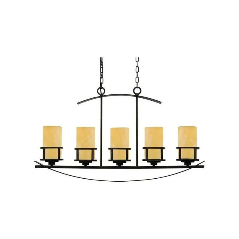 Elstead Kyle - Barra a sospensione a 5 luci a soffitto in bronzo, attacco E27