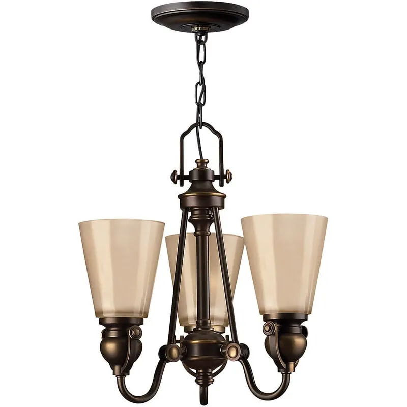 Mayflower - Lampadario Multi Braccio 3 Luci Finitura Bronzo Antico, attacco E27 - Elstead