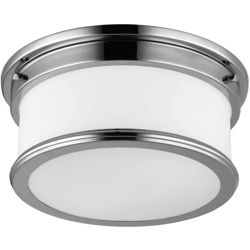 Payne - Plafoniera da incasso per bagno a 2 luci Cromo lucido IP44, E27 - Elstead