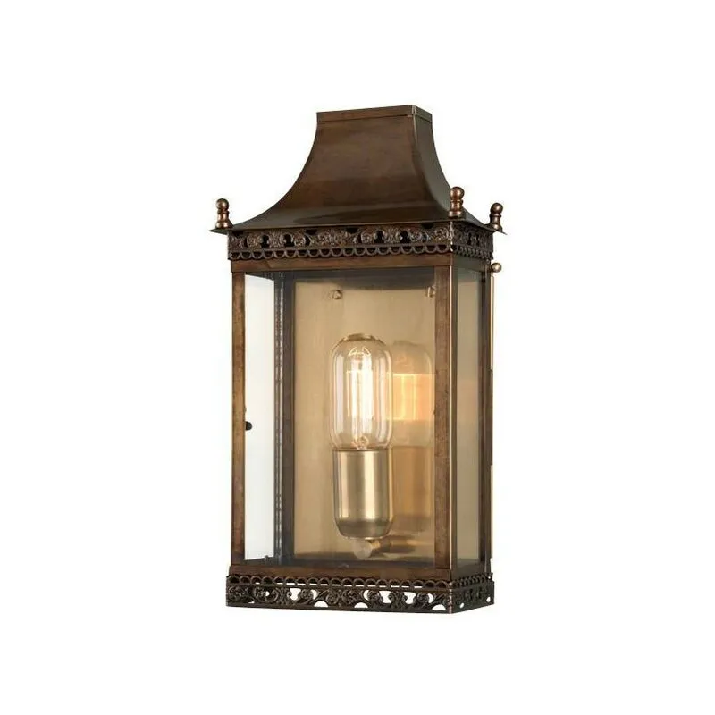 Regents Park - Lanterna da Parete 1 Luce per Esterno Ottone Antico IP44, E27 - Elstead