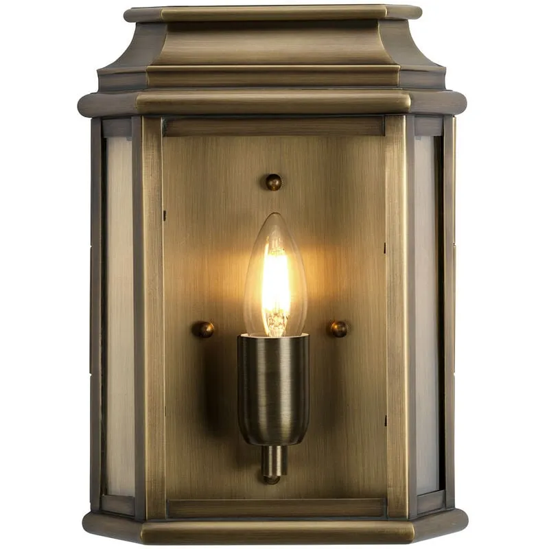 St Martins - Lanterna da parete 1 luce per esterno in ottone massiccio IP44, E27 - Elstead