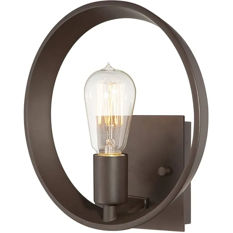 Applique Industrial Nordico Theater Row Metallo Bronzo Western 1 Luce E27