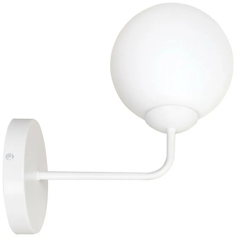 Emibig Lighting - Emibig selbi Lampada da parete globo bianca con paralumi in vetro bianco, 1x E14