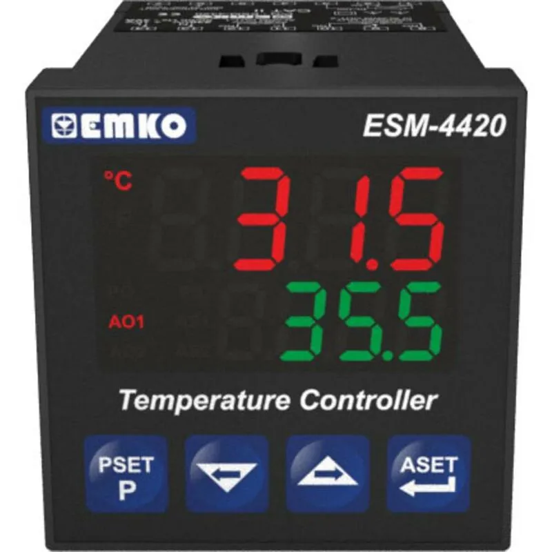  ESM-4420.2.20.0.1/01.02/0.0.0.0 2 punti, P, PI, PD, PID Termostato J, K, R, S, T, Pt100 -200 fino a 1700 °C Relè 5