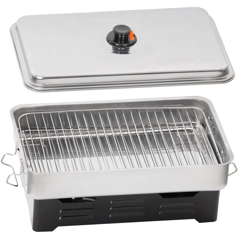 Affumicatore da tavolo in acciaio inox Mahlzeit affumicatore con estrazione fumi regolabile, set per smoker da tavolo