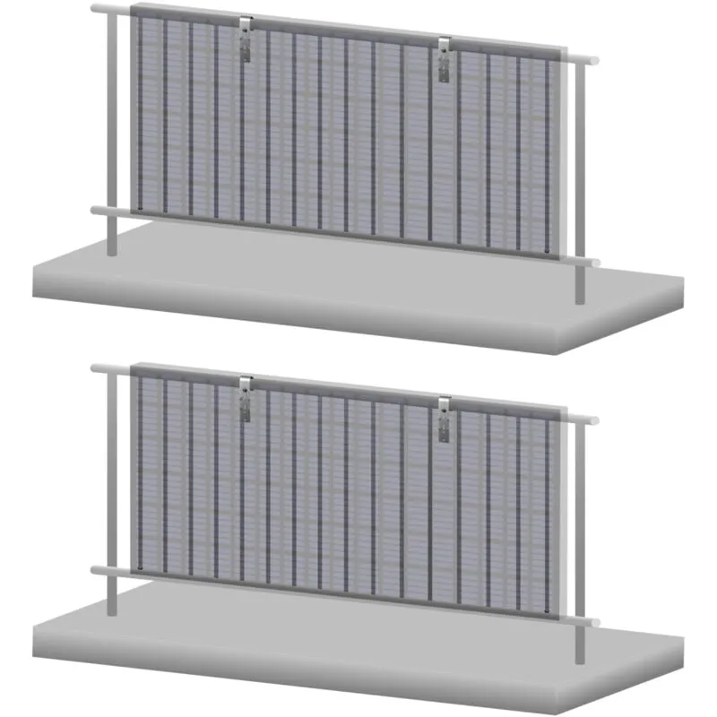 Set di montaggio da balcone per 2 pannelli solari, set per il montaggio verticale dei pannelli solari - Zelsius