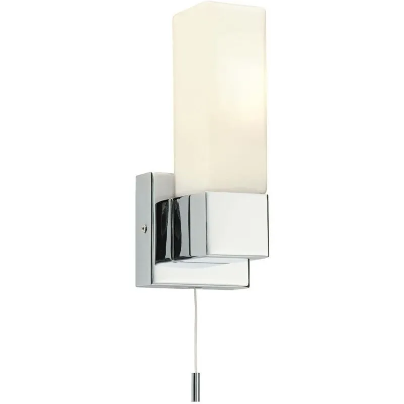 Applique per bagno 1 luce Cromo IP44 con vetro opalino, E14 - 