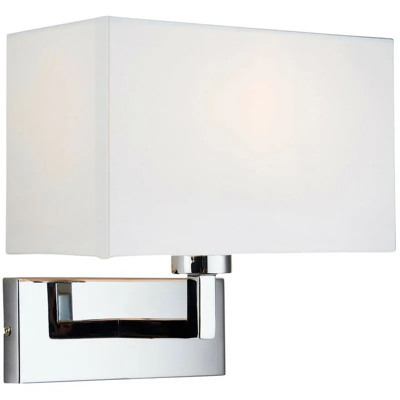 Piccolo - Applique da interno 1 Luce Cromo, Tessuto Tc Bianco, E27 - 