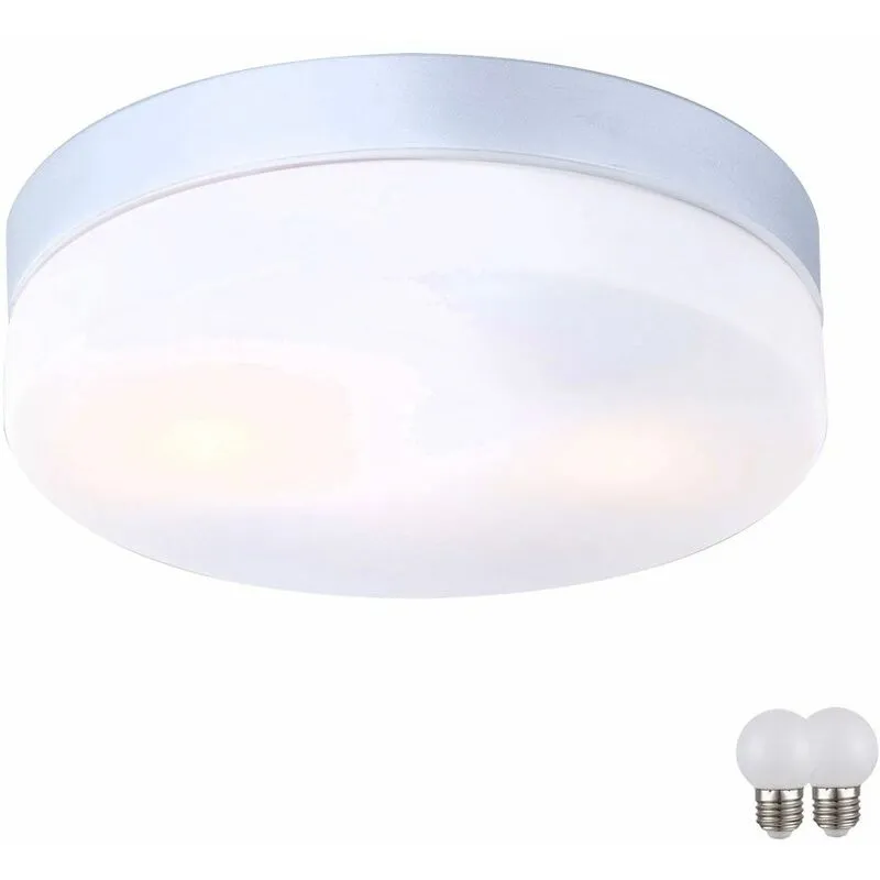 Lampada da soffitto per esterni illuminazione rotonda Lampada alu vetro opalino luce in un set comprensivo di lampadine a led