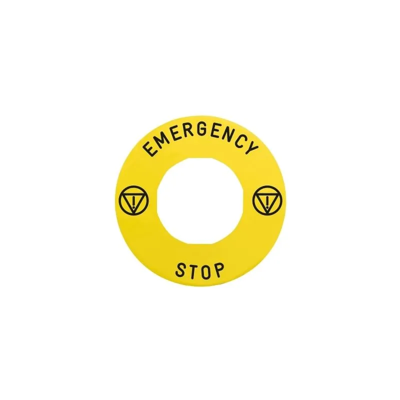 Etichetta Rettangolare Ø60 per arresto emerg.-EMERGENCY STOP/logo ISO13850 - schneider ZBY9330T