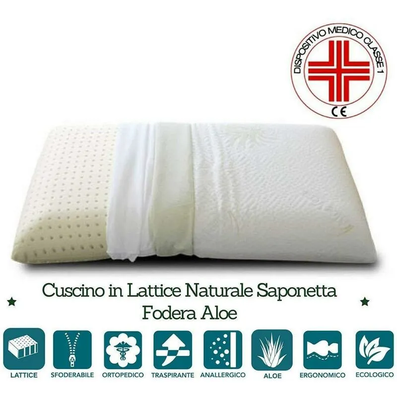 Evergreenweb - Cuscino 100% Lattice Saponetta Tessuto aloe