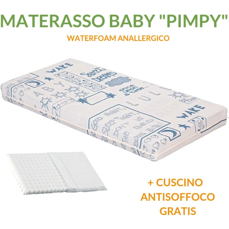 Evergreenweb - Materasso Lettino o Culla 70x140 per Bambini alto 12 cm + Cuscino antisoffoco su misura gratis Fodera in Cotone Naturale, Rivestimento