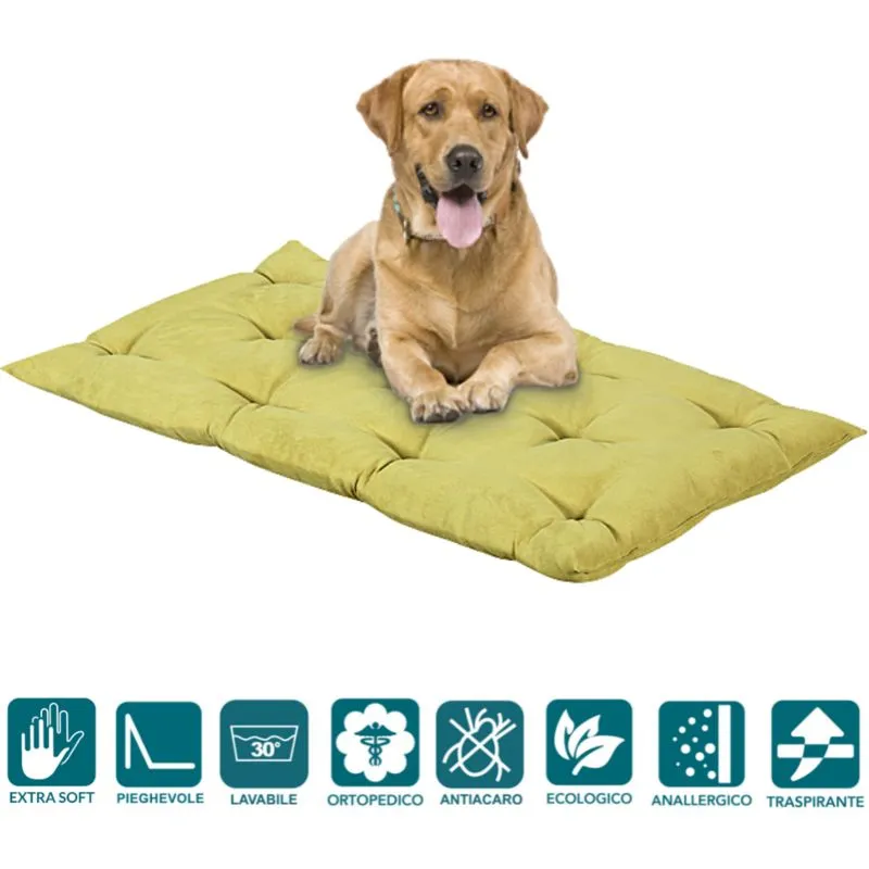 Evergreenweb - Letto per Cani 90x115 alto 8 cm Lavabile Materasso Multiuso per Animali Domestici Cuscino Ortopedico in Waterfoam Cuccia Tappeto Sofa