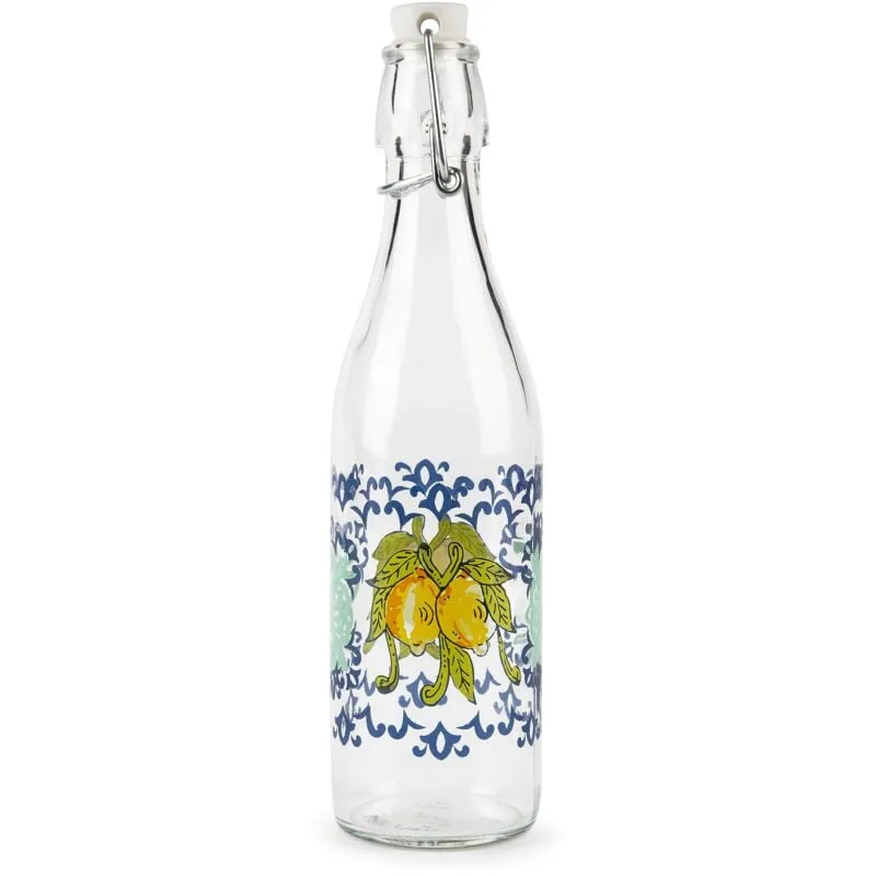 Amalfi Bottiglia Limoncello, Vetro, 500 Ml., con Guarnizione - Excelsa