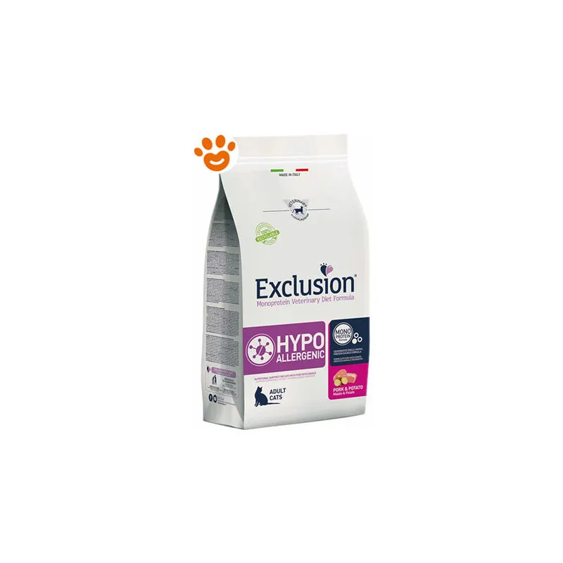 Exclusion - Cat Hypoallergenic Adult Maiale e Patate - Sacco da 300 Gr