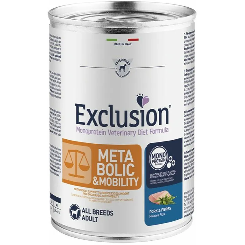 Exclusion - Cane Metabolic e Mobility All breeds 400gr Maiale e Fibre