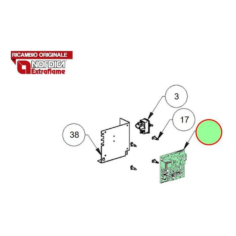 002272596 - Scheda elettronica ridotta 4 uscite (3 triac+1rele') - Extraflame