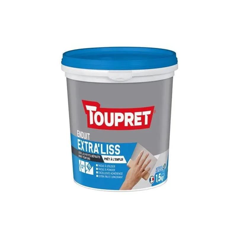 Toupret - Composto lisciante per finiture extra fini, uso interno, 1,5 kg, bianco