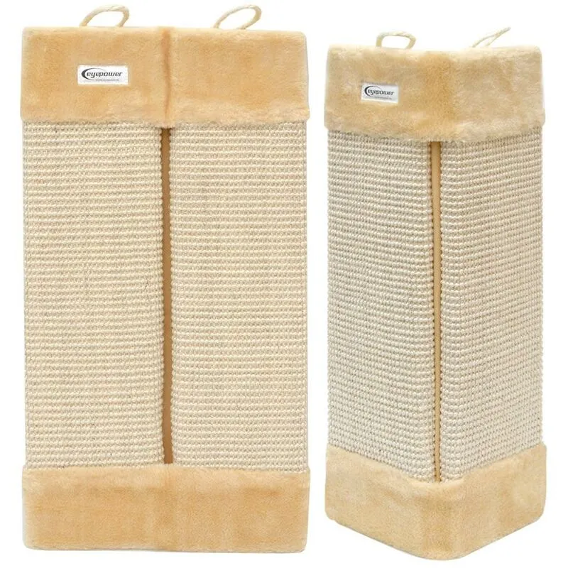 Eyepower Graffiatoio per Gatti ca 50x22cm in sisal e peluche protezione angoli pareti mobili Tiragraffi per affilarsi gli artigli Beige - braun