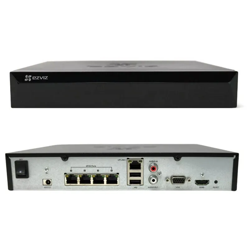 Nvr Ezviz Videoregistratore di Rete 4 Canali PoE con Supporto 8TB hdd CS-X5S-4P