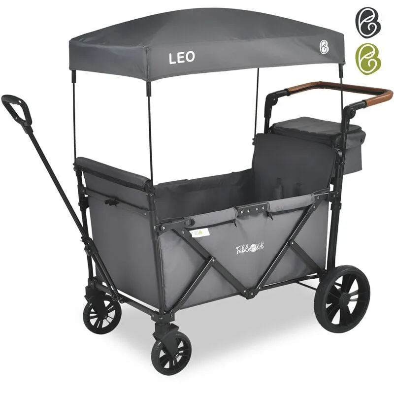 Arebos - FableKids leo X2Lite Carrello pieghevole con tetto Grigio - Grigio