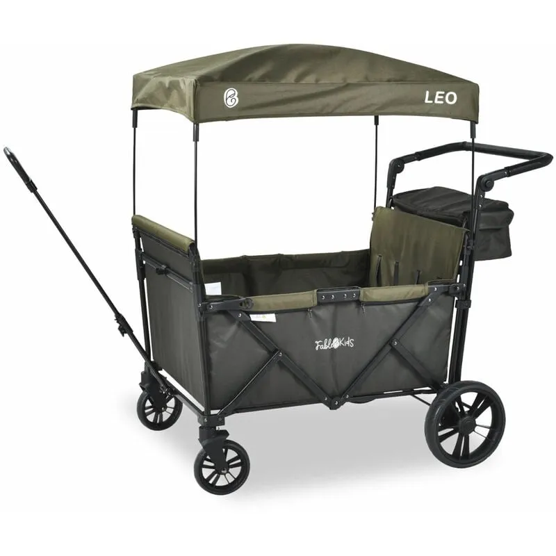 Arebos - FableKids leo X4Lite Carrello pieghevole con tetto Verde - Verde safari