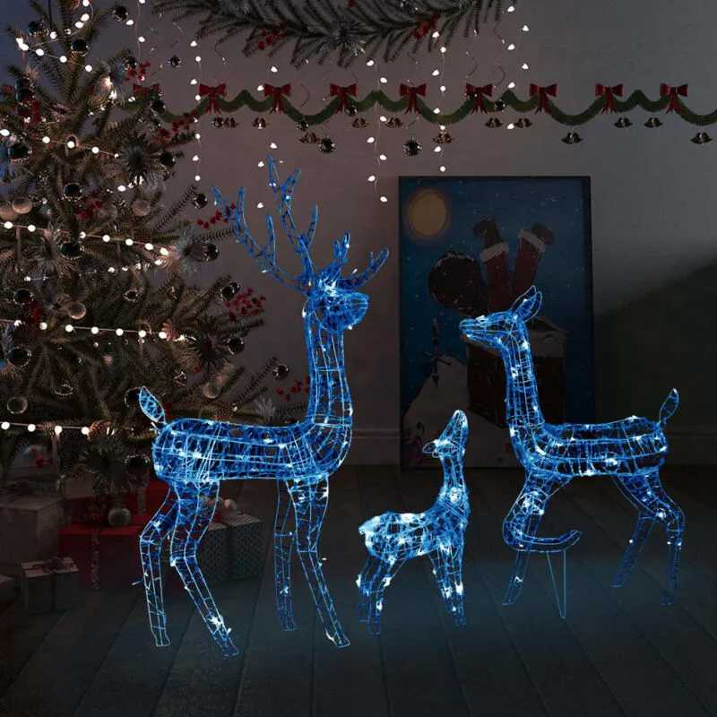 Vidaxl - Famiglia di Renne di Natale 300 led Blu in Acrilico