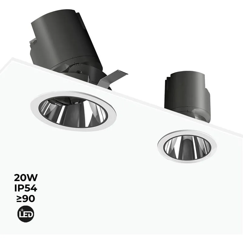 Barcelona Led - Faretto led da incasso a soffitto cob - 20W - Orientabile - Basso iGuzzini reflex