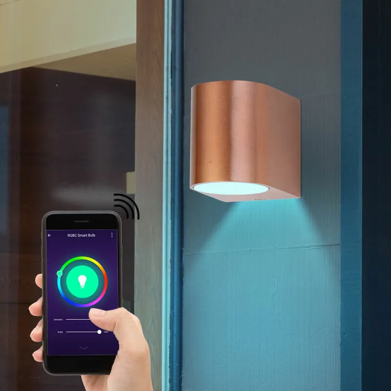 Etc-shop - Faretto da parete per casa intelligente Faretto da incasso Google Alexa App Voice Cell Phone Control Lamp Dimmerabile con lampadine led rgb
