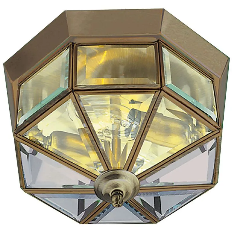 Plafoniera Contemporanea Pisa Iii Ottone Vetro 1 Luce E14