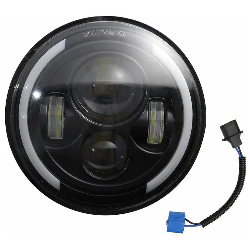 Fari LED rotondi da 1 pezzo da 7 pollici (Crescent Angel Eyes), fari per motociclette Jeep Wrangler Jk Lj Tj Cj usati