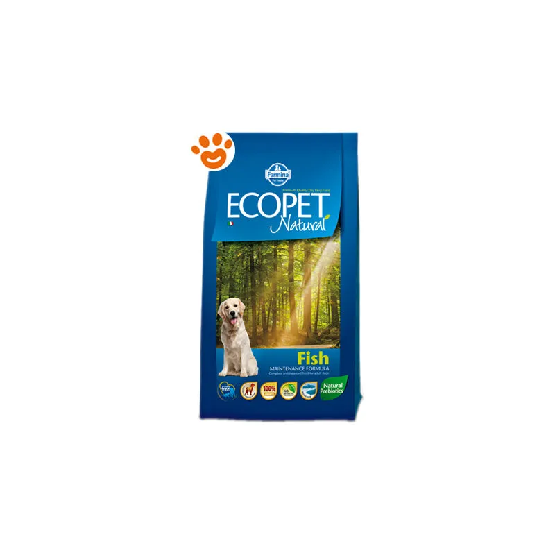  - Ecopet Natural Dog Adult Medium Pesce - Sacco da 12 kg