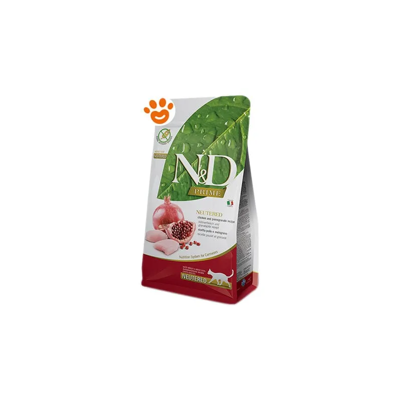 Cat N&D Prime Adult Neutered Grain Free Pollo e Melograno - Sacco Da 5 Kg - 