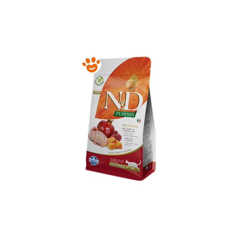  Cat N&D Pumpkin Neutered Adult Quaglia Zucca e Melograno - Sacco Da 1,5 Kg