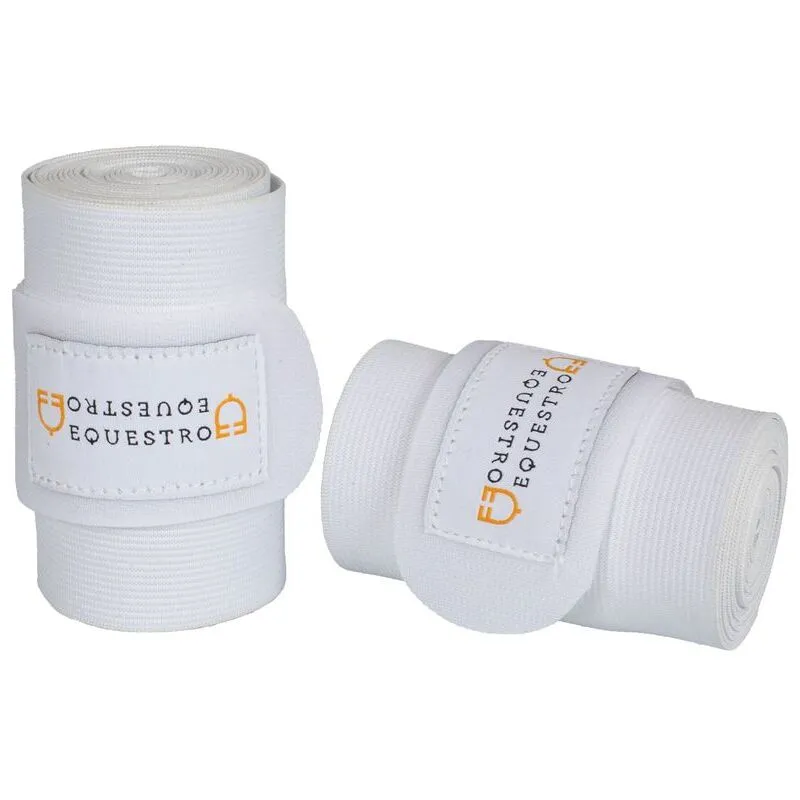 Equestro - Fasce elastiche da riposo con chiusura in velcro: Full, Bianco