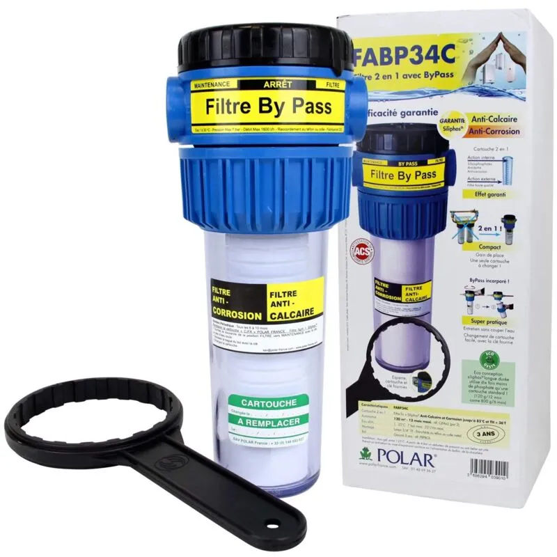 FBP34C Filtro per fanghi da 3/4' con bypass integrato e chiave ad angolo