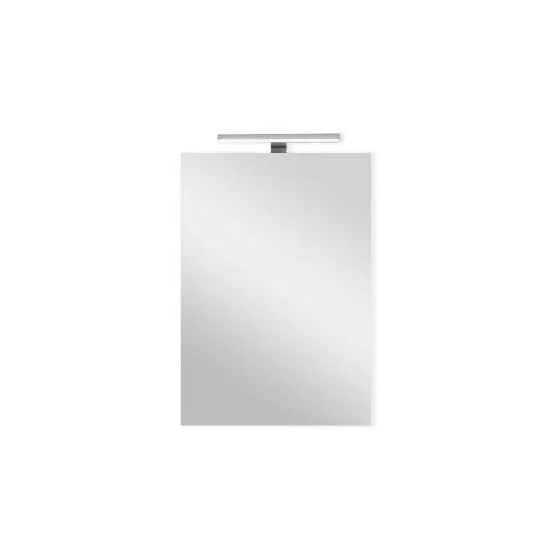 Feder - specchio rettangolare filo lucido reversibile con lampada led ip44, dimensioni 60 x 80 cm