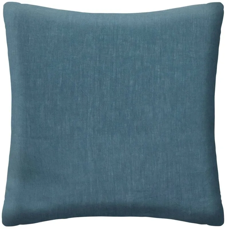 Fodera per cuscino linah in lino lavato blu anatra 65x65cm Atmosphera créateur d'intérieur - Blu anatra